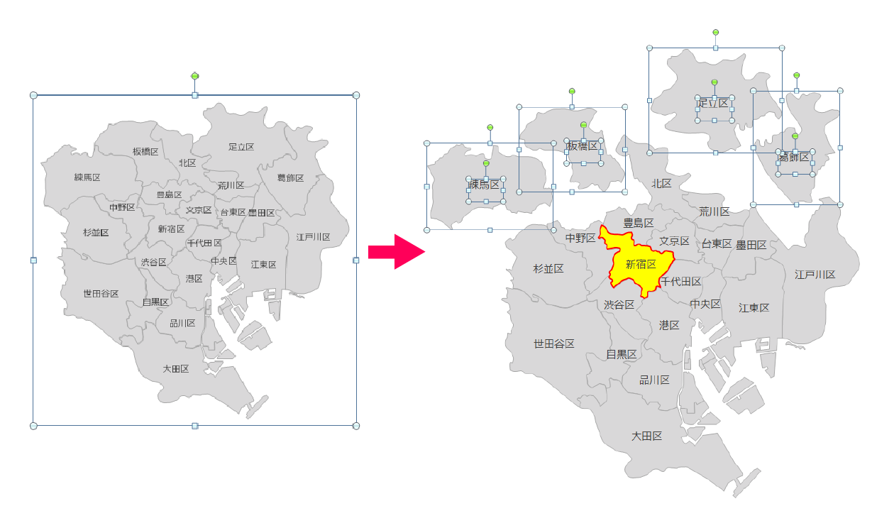 Powerpointで使える東京都全図 白地図無料ダウンロード パワポでデザイン