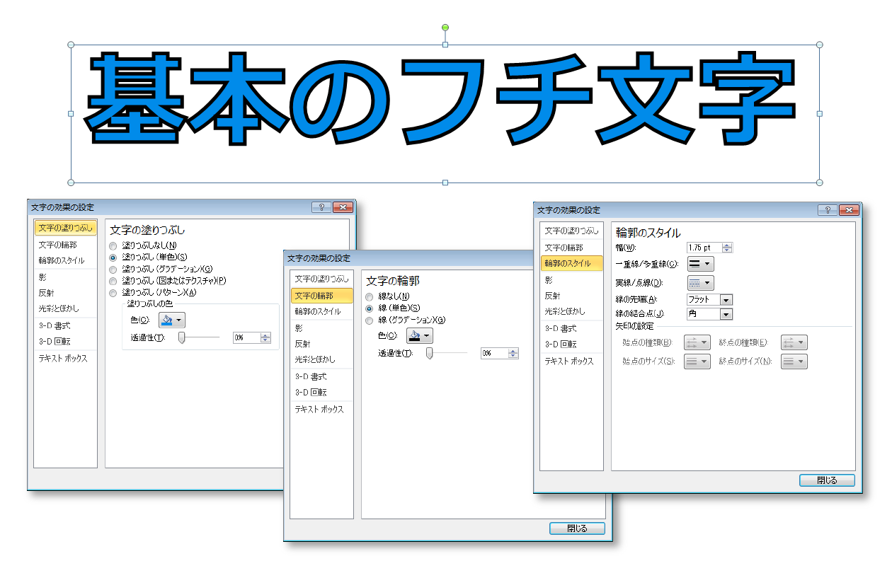 基本のフチ文字