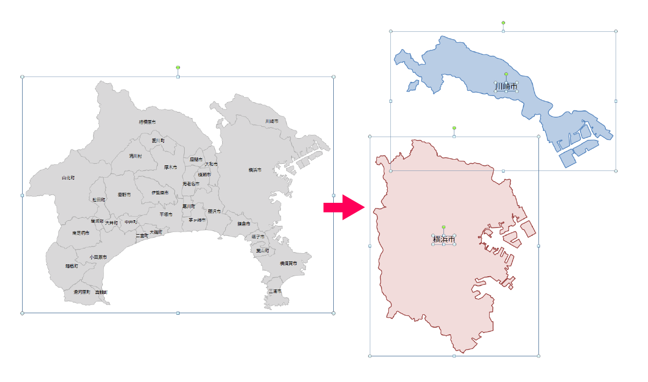 Powerpointで使える神奈川県全図 白地図無料ダウンロード パワポでデザイン