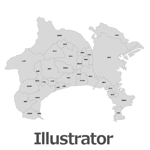 Illustrator神奈川県地図