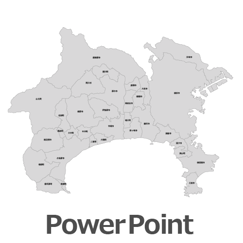 Powerpointで使える神奈川県全図 白地図無料ダウンロード パワポでデザイン