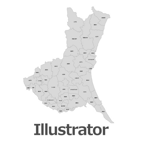 Illustrator茨城県地図