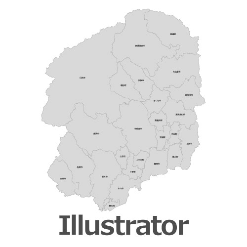 Illustrator栃木県地図